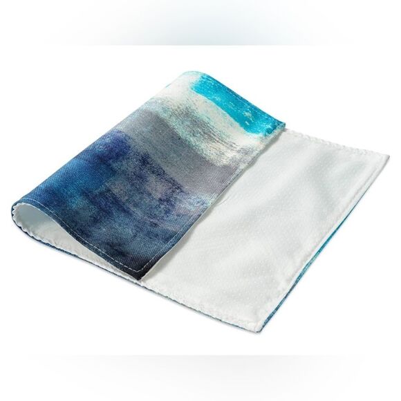 New! Never used! Gorgeous turquoise & gray placemat set! - Picture 5 of 8